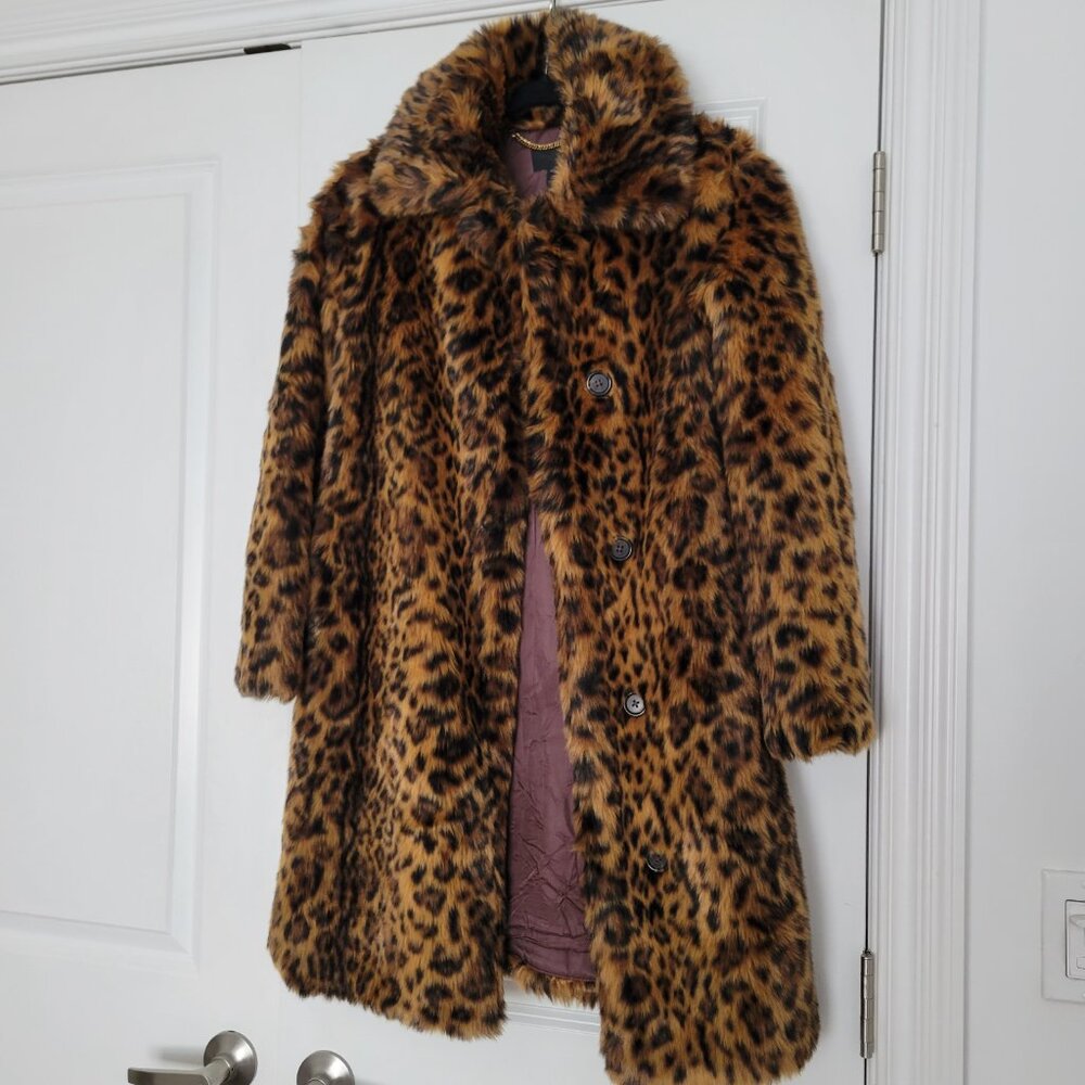 J.Crew Collection Leopard Print Collared Lined Co… - image 2